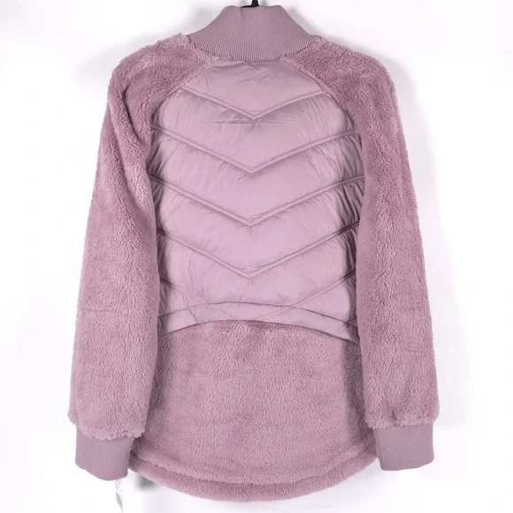 NWT BERNARDO Light Weight Faux Fur Puffer Full Zip Combo Jacket LilacHaze MEDIUM - Picture 5 of 16